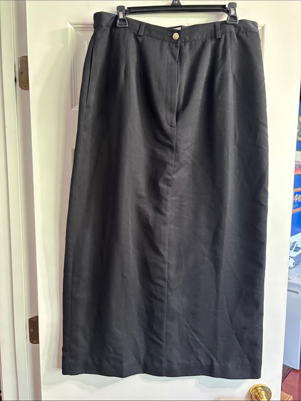 Talbots Black Maxi Skirt with Pleated Front 16